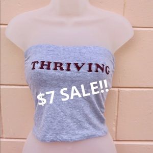 Grey strapless crop top